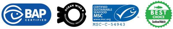 BAP Oceanwise Seafood Watch MSC logos